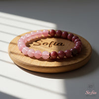 Rhodonite & Rose Quartz Bracelet | Crystal Jewelry