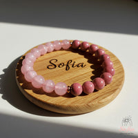 Rhodonite & Rose Quartz Bracelet | Crystal Jewelry