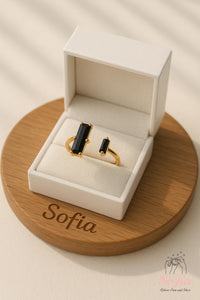 Obsidian Open Ring | Protective Crystal Rings - Personalized Available