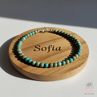 Turquoise Jasper Anklet | 4MM Polished Beads | Dainty Summer Styling Accessories
