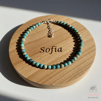 Turquoise Jasper Anklet | 4MM Polished Beads | Dainty Summer Styling Accessories