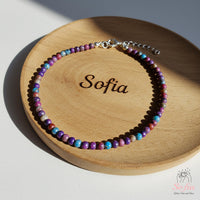 Sea Sediment Jasper Anklet | 4MM Polished Beads | Dainty Summer Styling Accessories
