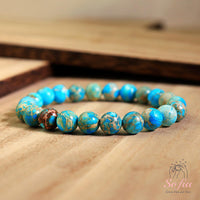 Blue Jasper Bracelet | Beaded Crystal Jewelry