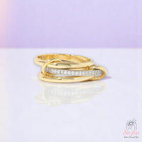 14K Gold Stack Ring | Statement Eternity Ring US 8