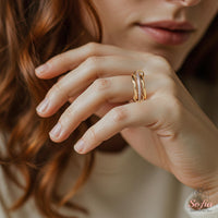 14K Gold Stack Ring | Statement Eternity Ring US 8