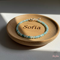 Amazonite Anklet | 2MM Faceted Beads | Dainty Summer Styling Accessories