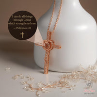 Bible Verse Projection Cross Necklace | Personalized Custom Photo Jewelry