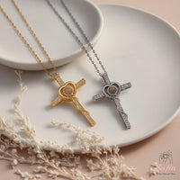 Bible Verse Projection Cross Necklace | Personalized Custom Photo Jewelry