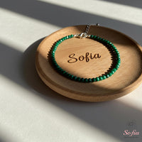 Malachite Anklet | 3MM Faceted Beads | Dainty Summer Styling Accessories