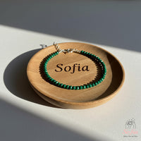 Malachite Anklet | 3MM Faceted Beads | Dainty Summer Styling Accessories