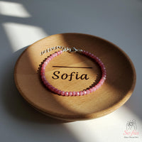 Rhodonite Anklet | 3MM Faceted Beads | Dainty Summer Styling Accessories
