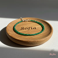 Emerald Anklet | 3MM Faceted Beads | Dainty Summer Styling Accessories