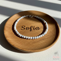 Howlite Anklet | 3MM Faceted Beads | Dainty Summer Styling Accessories