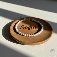 Howlite Anklet | 3MM Faceted Beads | Dainty Summer Styling Accessories