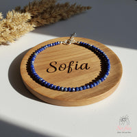 Lapis Lazuli Anklet | 3MM Faceted Beads | Dainty Summer Styling Accessories
