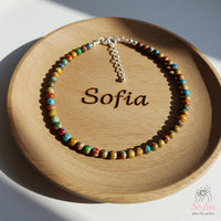 Floral Jasper Anklet | 4MM Polished Beads | Dainty Summer Styling Accessories