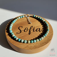 Turquoise Jasper Anklet | 4MM Polished Beads | Dainty Summer Styling Accessories