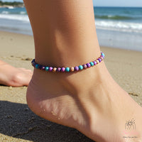 Sea Sediment Jasper Anklet | 4MM Polished Beads | Dainty Summer Styling Accessories