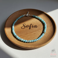 Larimar Anklet | 3MM Faceted Beads | Dainty Summer Styling Accessories