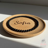 4MM Obsidian Bracelet | Dainty Beaded Crystal Jewelry