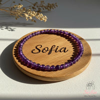 4MM Amethyst Bracelet | Dainty Beaded Crystal Jewelry