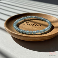 4MM Aquamarine Bracelet | Dainty Beaded Crystal Jewelry