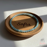 4MM Aquamarine Bracelet | Dainty Beaded Crystal Jewelry