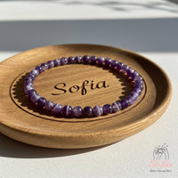 4MM Chevron Amethyst Bracelet | Dainty Beaded Crystal Jewelry