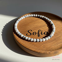 4MM Howlite Bracelet | Dainty Beaded Crystal Jewelry