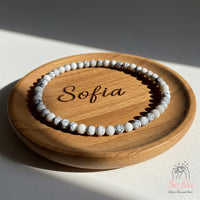 4MM Howlite Bracelet | Dainty Beaded Crystal Jewelry