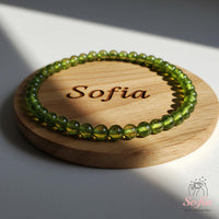 4MM Peridot Bracelet | Dainty Beaded Crystal Jewelry