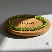 4MM Peridot Bracelet | Dainty Beaded Crystal Jewelry