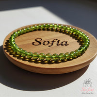 4MM Peridot Bracelet | Dainty Beaded Crystal Jewelry