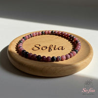 4MM Black Rhodonite Bracelet | Dainty Beaded Crystal Jewelry