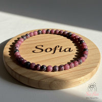 4MM Black Rhodonite Bracelet | Dainty Beaded Crystal Jewelry