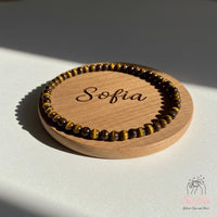 4MM Tigers Eye Bracelet | Dainty Beaded Crystal Jewelry