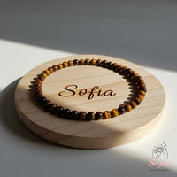 4MM Tigers Eye Bracelet | Dainty Beaded Crystal Jewelry