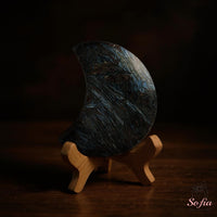 Arfvedsonite Crystal Moon | Crystal Stone Decor