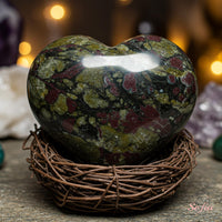 Dragon Bloodstone Crystal Heart | Crystal Stone Decor