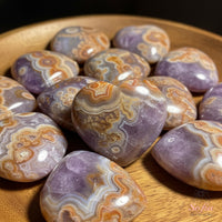Lace Agate & Amethyst Crystal Heart | Crystal Decor