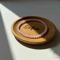 4MM Rose Quartz Bracelet | Dainty Beaded Crystal Jewelry