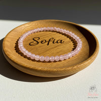 4MM Rose Quartz Bracelet | Dainty Beaded Crystal Jewelry