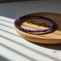 4MM Amethyst Bracelet | Dainty Beaded Crystal Jewelry