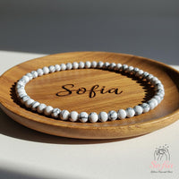 4MM Howlite Bracelet | Dainty Beaded Crystal Jewelry