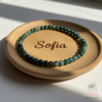 4MM Moss Agate Bracelet | Dainty Beaded Crystal Jewelry