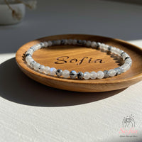 4MM Black Moonstone Bracelet | Dainty Beaded Crystal Jewelry