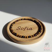 4MM Tigers Eye Bracelet | Dainty Beaded Crystal Jewelry