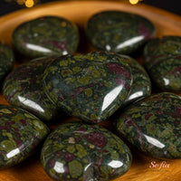 Dragon Bloodstone Crystal Heart | Crystal Stone Decor
