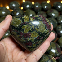 Dragon Bloodstone Crystal Heart | Crystal Stone Decor