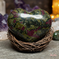 Dragon Bloodstone Crystal Heart | Crystal Stone Decor